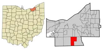 Location in Cuyahoga County, Ohio