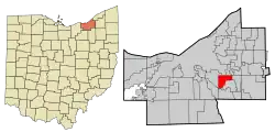 Location in Cuyahoga County, Ohio
