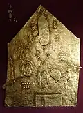 Gold tray representing Inca cosmology