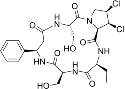 Skeletal formula of cyclochlorotine