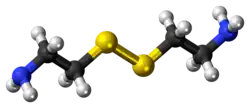 Ball-and-stick model of the cystamine molecule