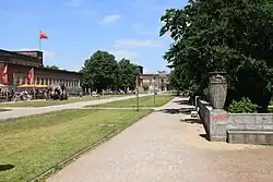 Ehrenhof colonnades and courtyard in Düsseldorf.