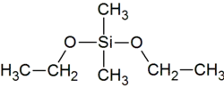 Structural formula of dimethyldiethoxysilane