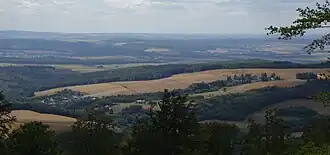 View from Windhain mountain over Waldems' constituent communities Niederems and Reinborn