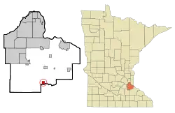 Location of the city of Randolph within Dakota County, Minnesota