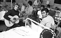 Christophe (furthest left) performs in Israel, 1969