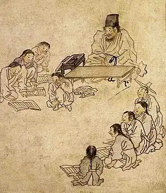 Teacher and pupils Seodang (서당:書堂)