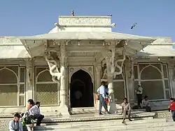 A closer view of the building