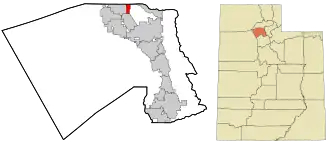 Location in Davis County and the state of Utah