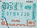 East German passport stamp from Wartha.