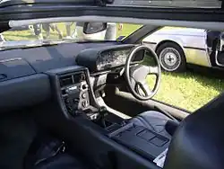 Interior of a right-hand-drive DeLorean