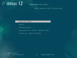 Image 2Debian 12 installation menu (UEFI Mode) (from Debian)