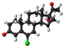 Ball-and-stick model of the delmadinone molecule