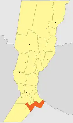 Location of Constitución Department within Santa Fe Province
