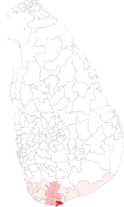 Location of Devinuwara