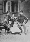 Margarete Sophie with her father and 3 brothers, 1873
