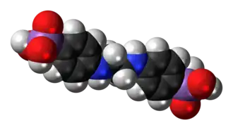 Space-filling model of the difetarsone molecule