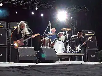 Dinosaur Jr. in Stockholm, Sweden, in June 2008 (Left to right: J Mascis, Murph, Lou Barlow)