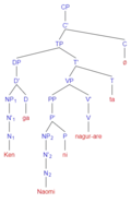 Direct passive voice phrase structure tree