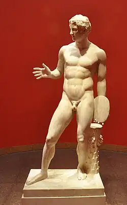 Discus thrower, Roman replica of a Greek statue possibly by Naukydes of Argos