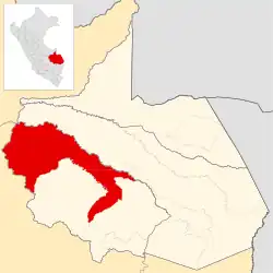 Location of Fitzcarrald in Manú Province