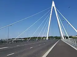 Walking across the bridge