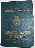 Previous green libreta version of the DNI, issued 1968–2009, until the new DNI cards began to be issued