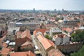 Donji grad ("Lower town") seen from Lotrščak Tower