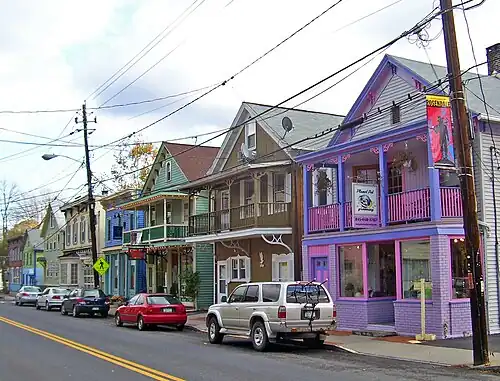 Restored period buildings along Main Street (NY 213)