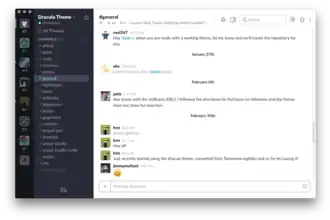 Dracula being used on Slack