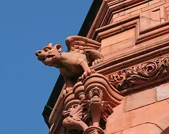 Detail of a terracotta gargoyle in the form of a dragon