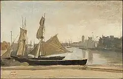 Dunkerque, Fishing Boats tied to the Wharf (1830), Clark Art Institute, Williamstown, Massachusetts
