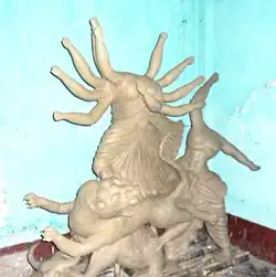 Durga statue being made