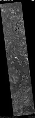 Wide view of region that displays ridges when enlarged. Picture taken with HiRISE under HiWish program.