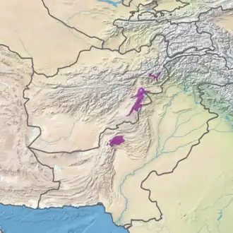 Ecoregion territory (in purple)