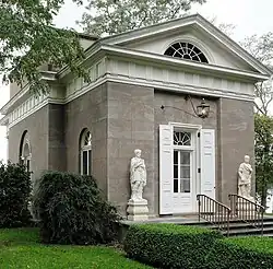 Entrance facade of the Garden Pavilion in 2018.