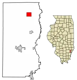 Location of West Salem in Edwards County, Illinois.