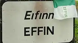Signage in Effin village