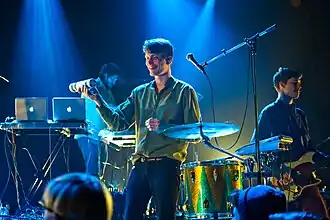 Efterklang performing live.
