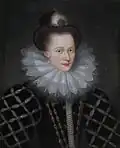 Countess Emilia of Nassau, Mauritia Eleonora's mother on a portrait by Daniël van den Queborn from between 1590 and 1595.