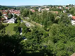 View from the railway bridge towards Emskirchen