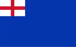 English Blue Ensign as it appeared in the seventeenth century