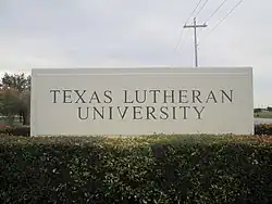 Entrance sign to Texas Lutheran University