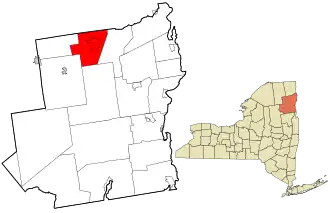 Location in Essex County and the state of New York