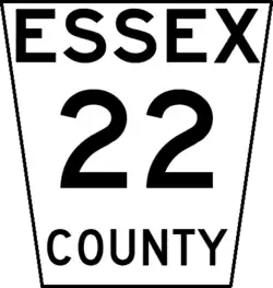 Essex County Road 22 marker, a typical county road marker in Essex County, Ontario.