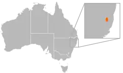 Map of Euastacus clarkae distribution