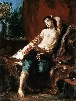 Image 31Odalisque (1857) by Eugène Delacroix, a painting with similar pose (from Nude photography)