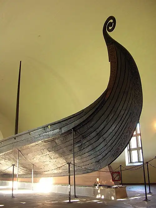 The bow of the Viking Oseberg ship