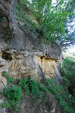 Exposed rockface at Trempealeau Mountain