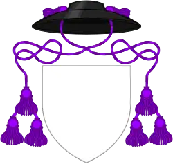 Hat sable with cords purpure and three tassels per side, used by Anglican archdeacons in place of a helmet